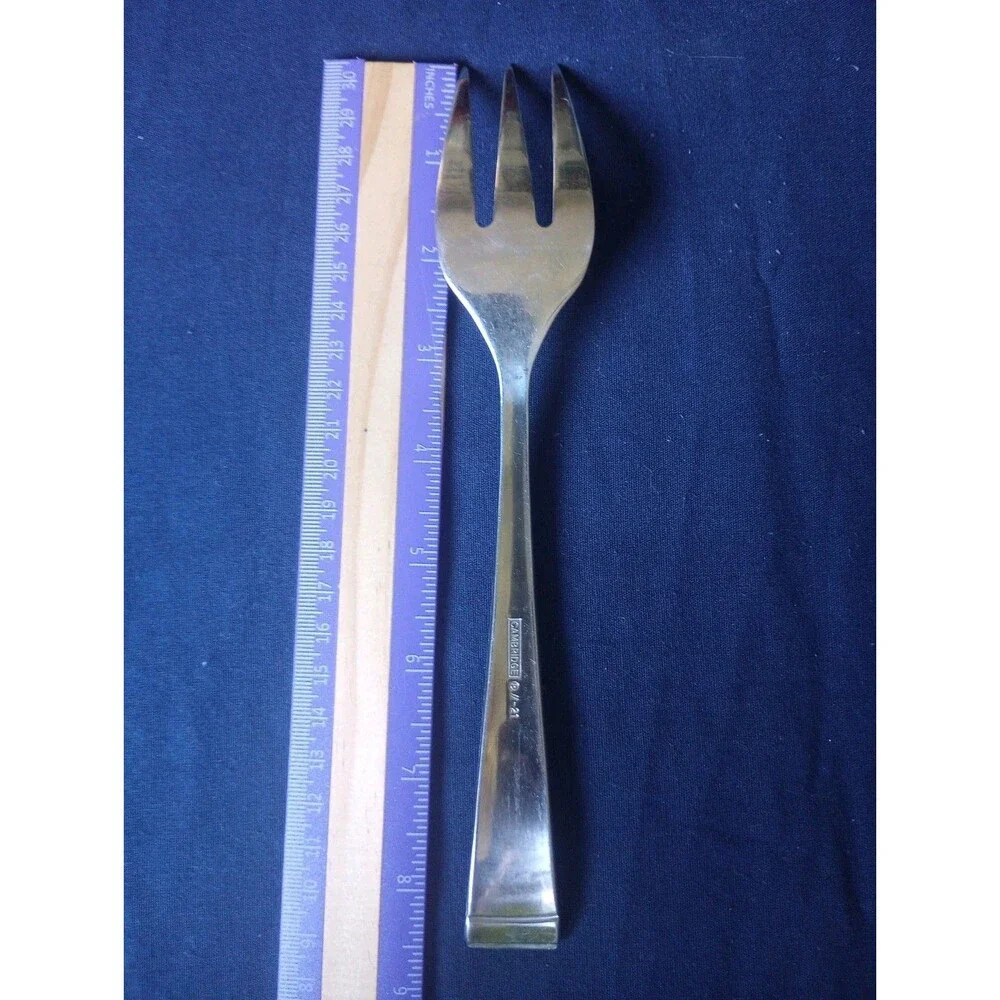 Cambridge Stainless Steel Solid Handle Medium Serving Fork- Gratitude